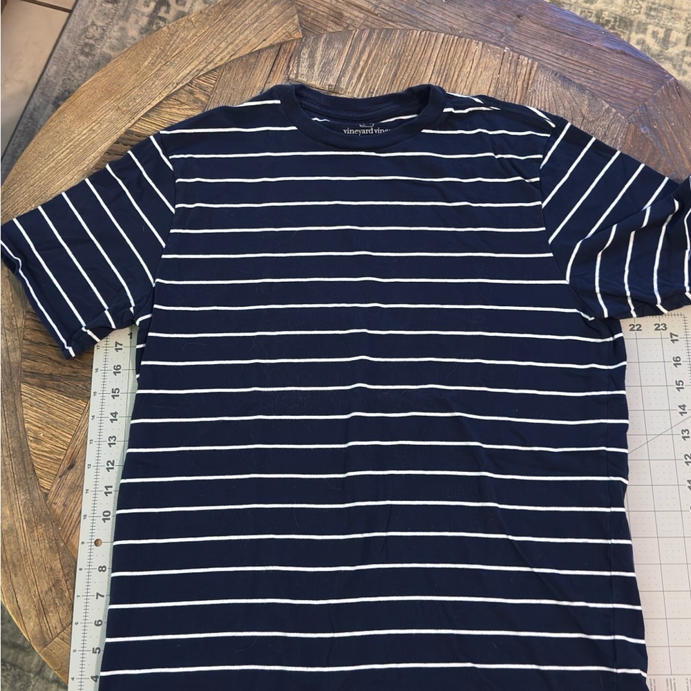 Vineyard Vines Navy and White Striped Tee